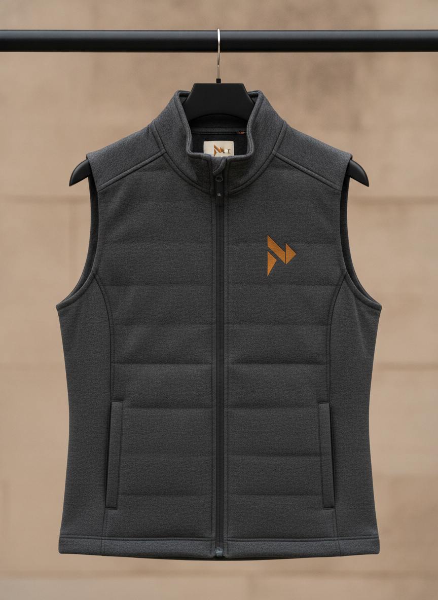 Quilted charcoal vest